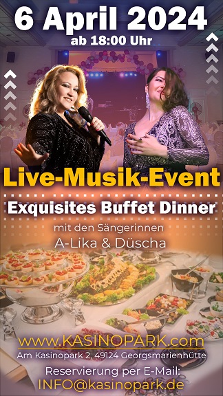 Live-Musik-Dinner im Restaurant Am Kasinopark - Buffet